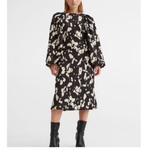 H&M Patterned Ballooned long Sleeve Dress, NWT, size: S